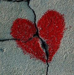 cracked heart picture in pavement