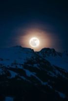 Moon over mountain