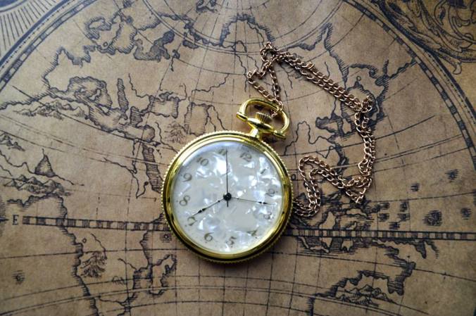 open-faced pocket watch