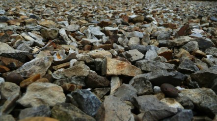 gravel road closeup