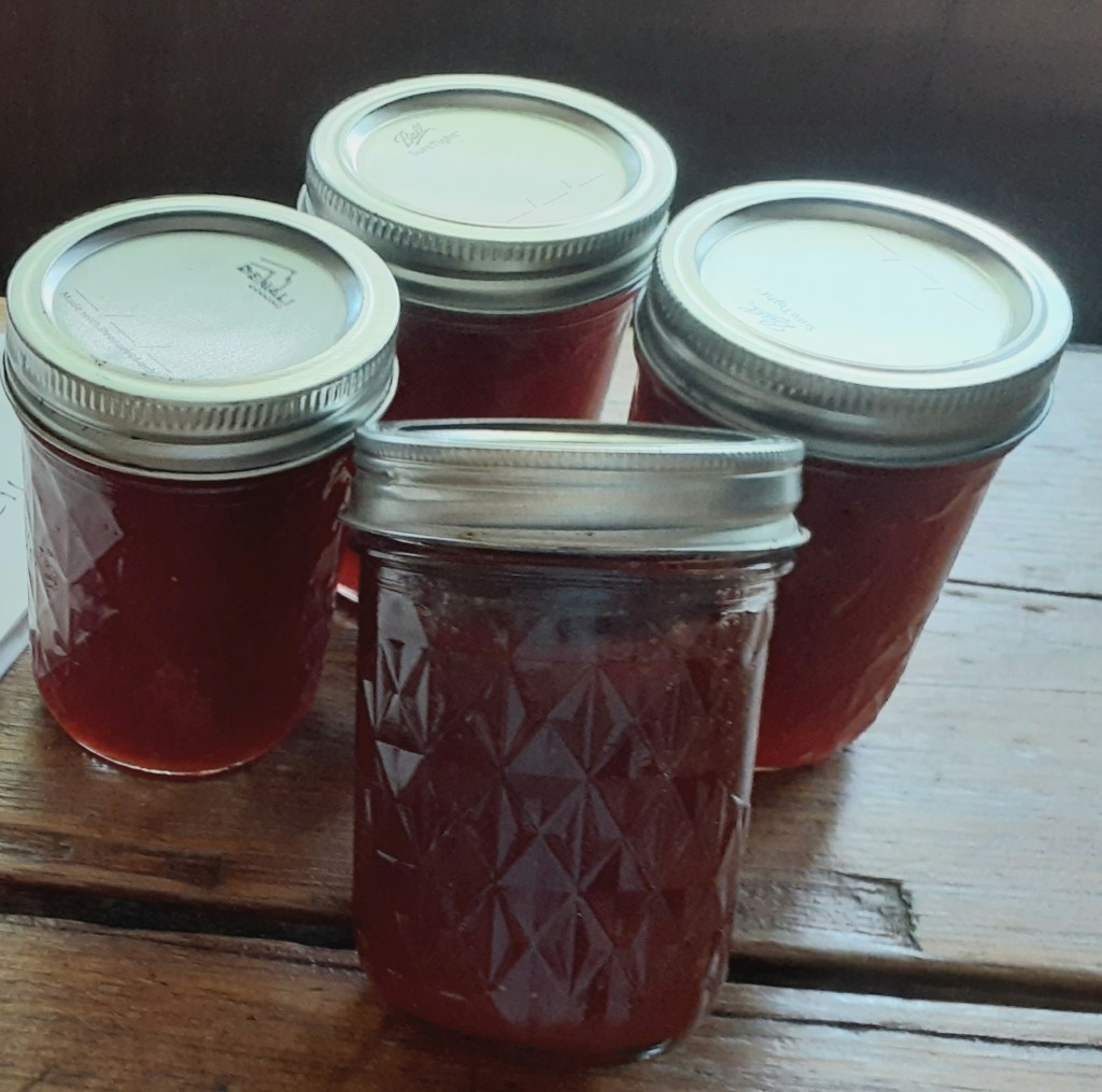 A refirgerator jam on making jam. Strawberries, ruhubarb, and Goddess, thou art tongue drunk!